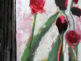 Early Tulips, 2023, Acryl auf Leinwand, 100 x 100 cm