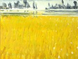 Yellow Field Haunstetten, 2023, Acryl auf Leinwand, 90 x 110 cm