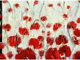 Snow on Poppies, 2018, Acryl auf Leinwand, 80 x 120 cm