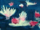 Lotus, 2020, Acryl auf Leinwand, 40 x 120 cm