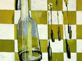 Big Bottle and Small Bottles,  2020, Acryl auf Leinwand, 150 x 180 cm