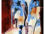 Black Palms-White Palms, 2022, Mischtechnik auf Papier, 40 x 30 cm