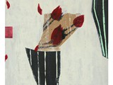Vases Striped, 2024, Acryl auf Leinwand, Tulips Red, 108 x 81 cm