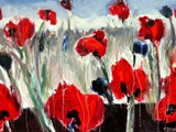 Poppies, Acryl auf Leinwand, 80 x 130 cm